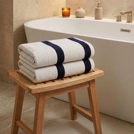 Mijolnir Cizgi Juego de Toallas de Baño Crema y Negro